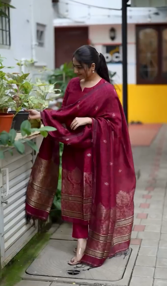violet kurti set