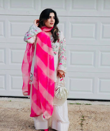 Party Wear Look Pur Natural Crepe Top & Farshi Palazzo With Dupatta set new