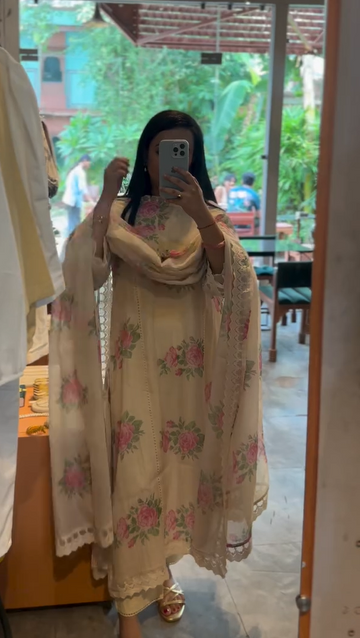 Pure Mulmul Chanderi Suit Set